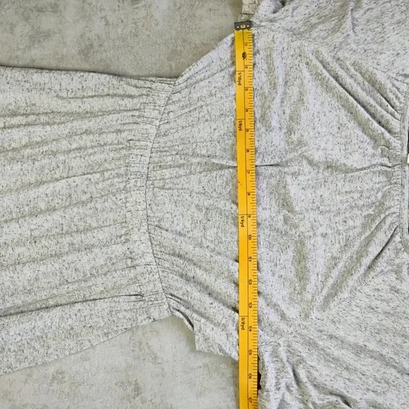 Rebecca Taylor Open Back Ruffle Grey Melange Jersey Short Flax Dress Size XS - Picture 12 of 16